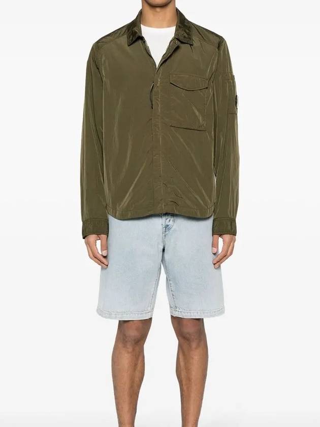 Chrome-R Pocket Over Long Sleeve Shirt Green - CP COMPANY - BALAAN 4