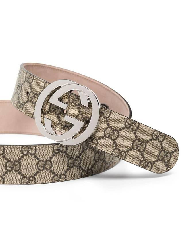 Interlocking GG Buckle Supreme Belt Beige - GUCCI - BALAAN 4