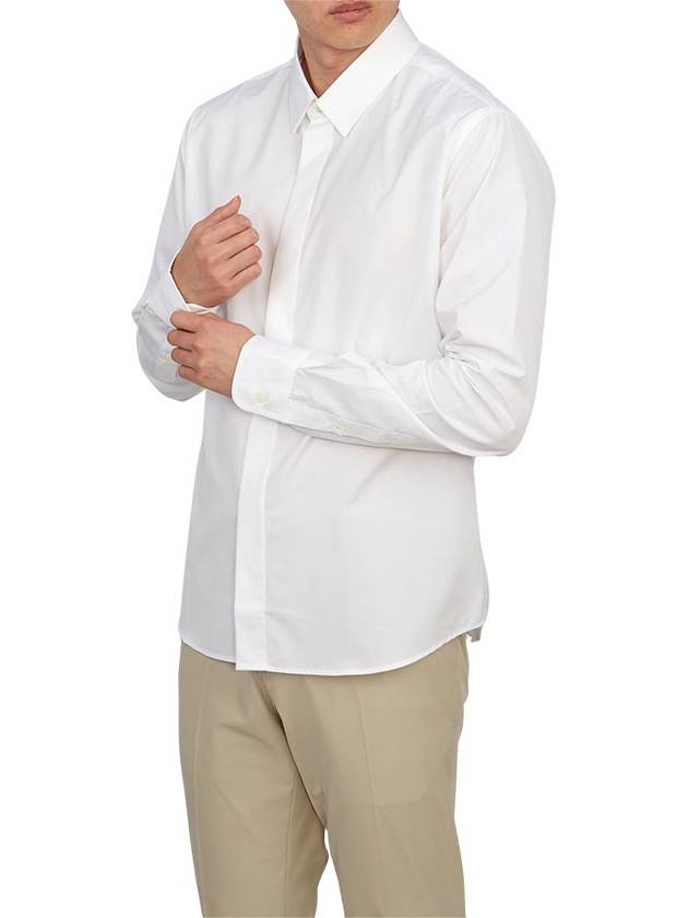 Tonal Logo Classic Long Sleeve Shirt White - AMI - BALAAN 5