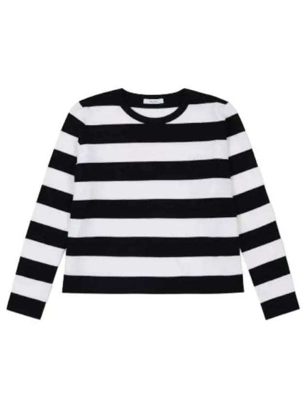 Edo Striped Wool Knit Top White Black - MAX MARA - BALAAN 2