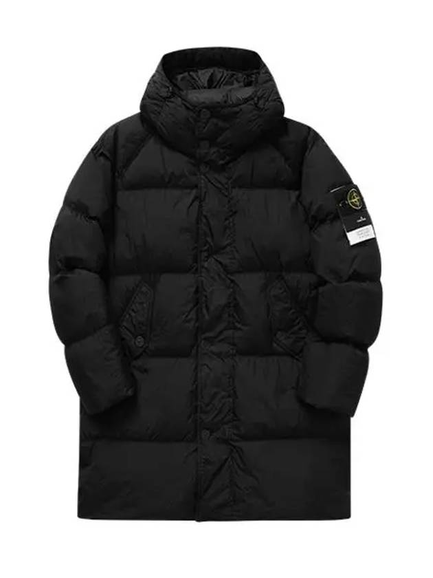 Men's Wappen Patch Crinkle Wraps Long Padding Black - STONE ISLAND - BALAAN 2