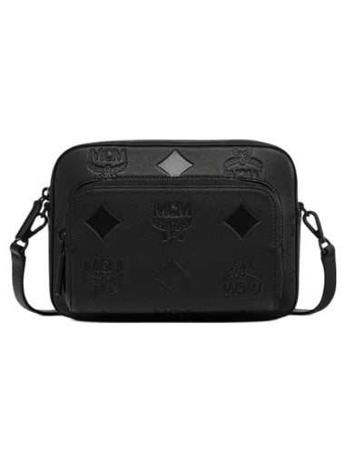 Aren Maxi Monogram Leather Cross Bag Black - MCM - BALAAN 1