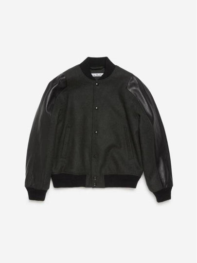 Logo Patch Bomber Jacket Dark Grey Melange - ACNE STUDIOS - BALAAN 2