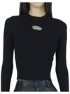 M Valary Ribbed Long Sleeve Knit Top Black - DIESEL - BALAAN 7