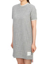 Check Tweed Crewneck Short Dress Grey - THOM BROWNE - BALAAN 3