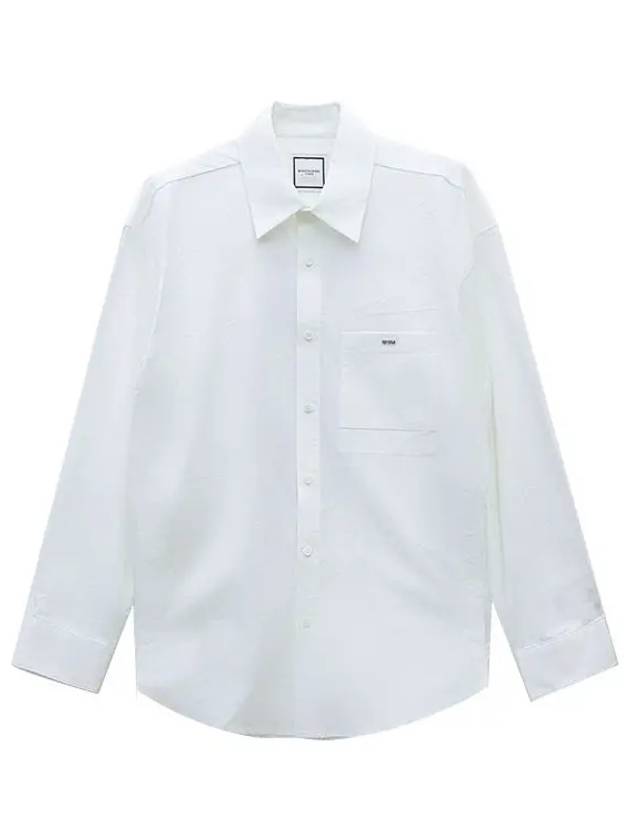 Flower Cotton Long Sleeve Shirt White - WOOYOUNGMI - BALAAN 7