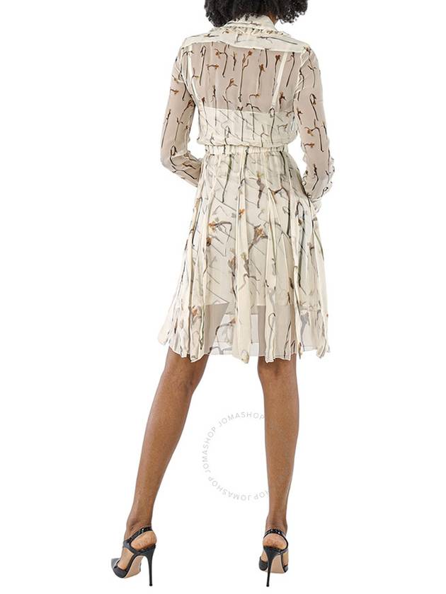 Women s Ruffle Detail Long Sleeve Short Dress Beige - BURBERRY - BALAAN 4