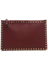 Gold Rockstud Clutch Burgundy VW2P0269VSH C52 - VALENTINO - BALAAN 5