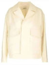 Pocket Oversized Fit Virgin Wool Jacket White - AMI - BALAAN 2