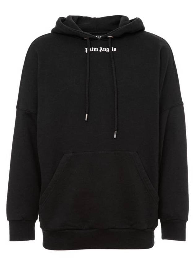 Men's Logo Print Cotton Hoodie Black - PALM ANGELS - BALAAN 2