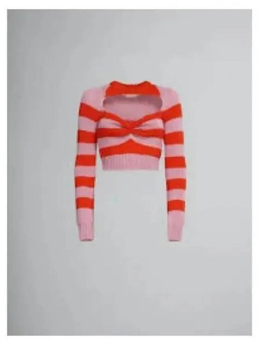 Cut-Out Striped Knit Top Red - MARNI - BALAAN 2