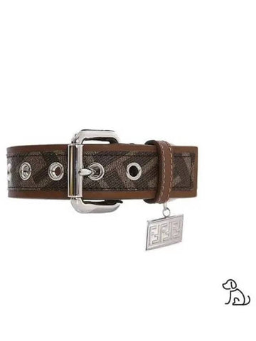 Name plate brown pet collar 271344 - FENDI - BALAAN 1