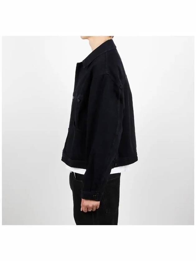 pocket button cotton denim jacket navy - LEMAIRE - BALAAN 4
