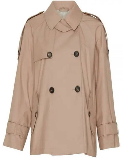 DTrench Double Breasted Short Trench Coat Brown - MAX MARA - BALAAN 2