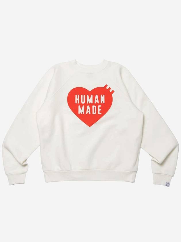 Heart Crew Neck Sweatshirt White - HUMAN MADE - BALAAN 2