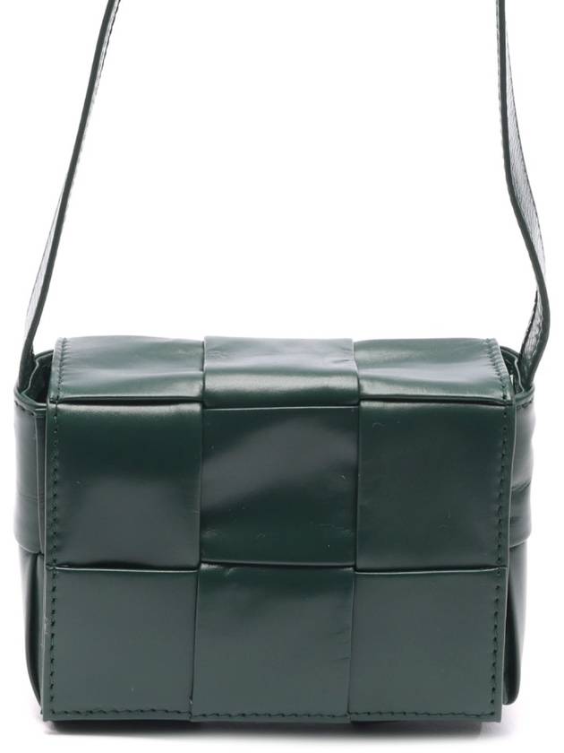 Cassette Small Leather Cross Bag Green - BOTTEGA VENETA - BALAAN 3