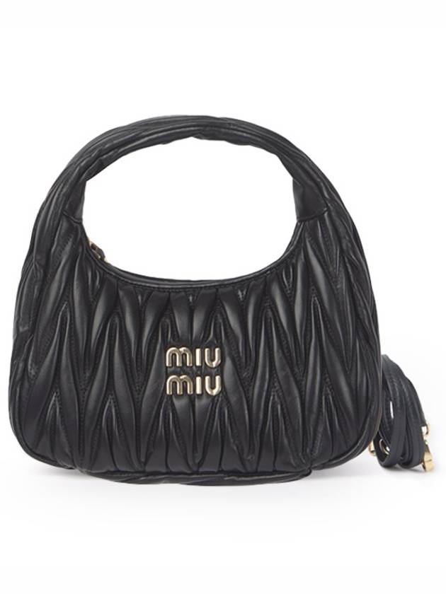 Wander Materasse Nappa Leather Mini Hobo Tote Bag Black - MIU MIU - BALAAN 2