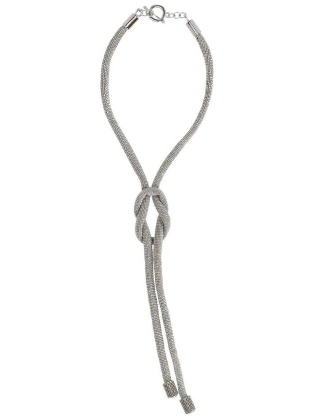 Silver Colored Necklace With Knot And Draping Detail In Brass Woman - FABIANA FILIPPI - BALAAN 1