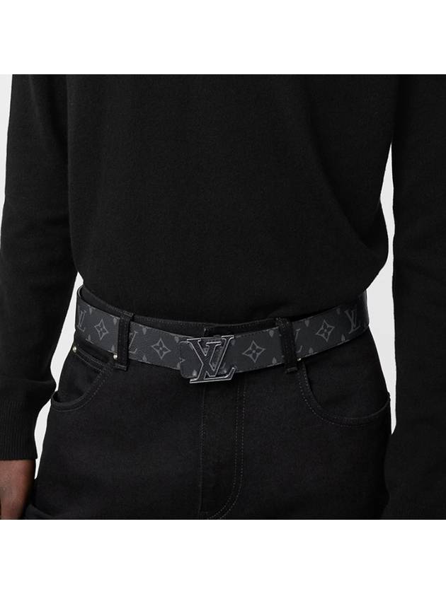 Initials Logo 40mm Reversible Leather Belt Black - LOUIS VUITTON - BALAAN 6