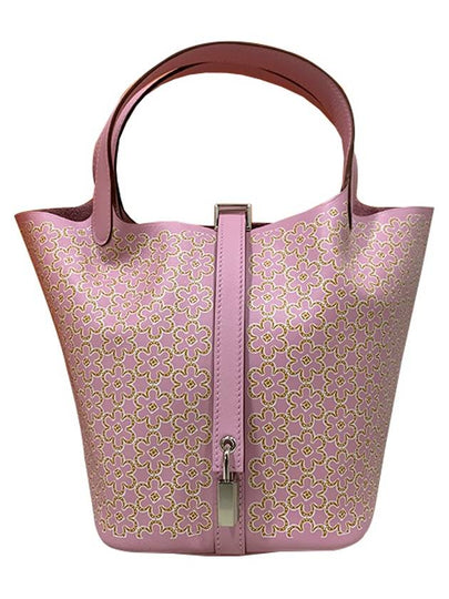 Picotin Lock Lucky Daisy 18 Tote Bag Pink - HERMES - BALAAN 2