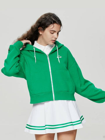 2NE Doug Logo Point Crop Hooded Zip-Up GREEN - 20THHOLE - BALAAN 1