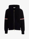 Cotton Milano Armband Zip Up Hoodie Navy - THOM BROWNE - BALAAN 2