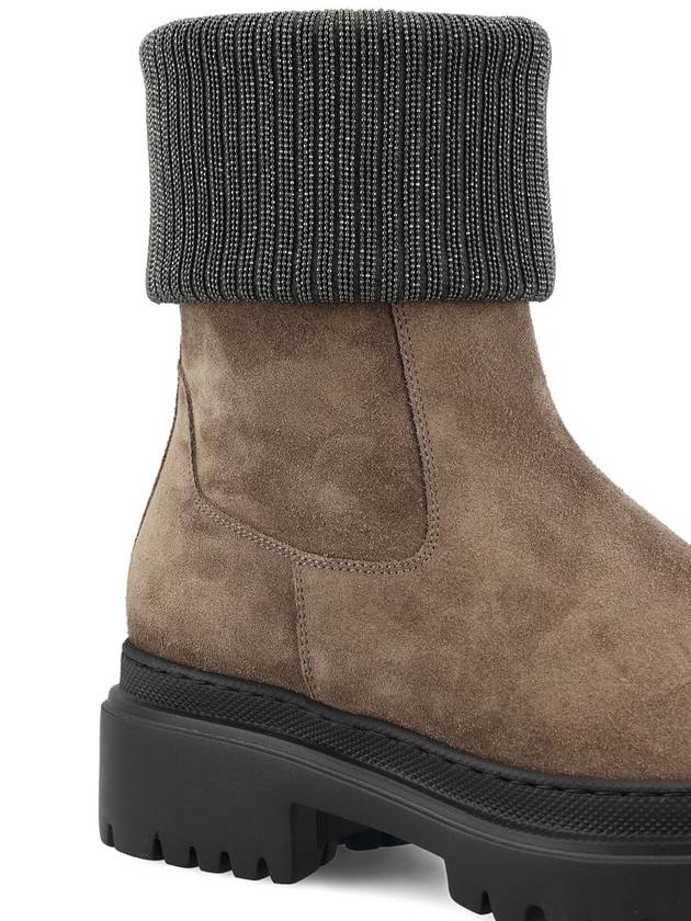 Precious Living Suede Chelsea Boots Bark - BRUNELLO CUCINELLI - BALAAN 5