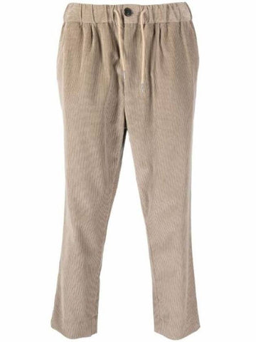 Corduroy Track Pants Beige - AMI - BALAAN 1