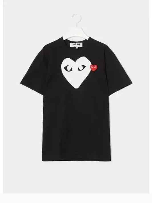 Men s Red Heart Waffen White T Shirt Black Domestic Product - COMME DES GARCONS PLAY - BALAAN 1