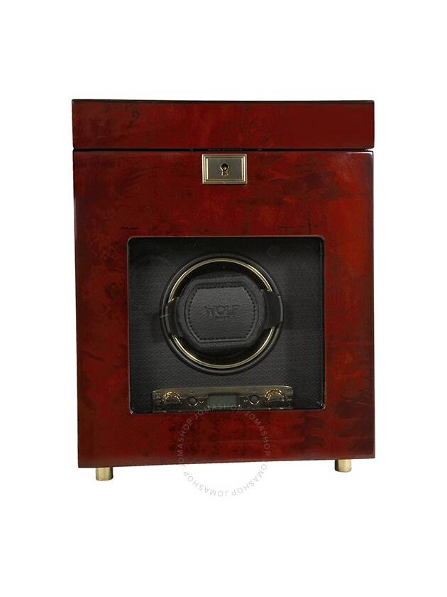 Wolf Desings Savoy Burlwood Single Watch Winder with Storage 454510 - WOLF - BALAAN 1