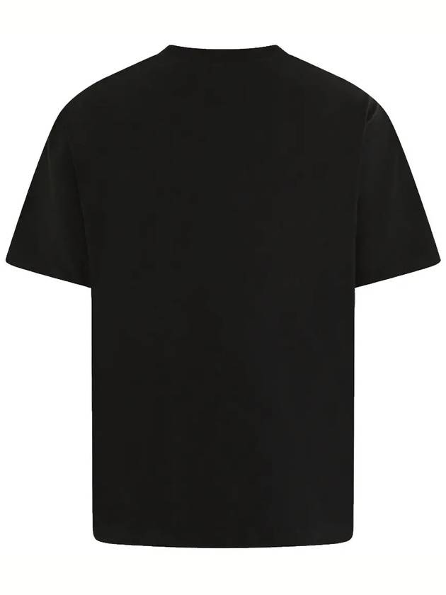 Teddy Face Organic Cotton Short Sleeve T-Shirt Black - ACNE STUDIOS - BALAAN 4