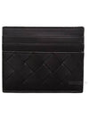 Intrecciato Leather Card Wallet Black - BOTTEGA VENETA - BALAAN 2