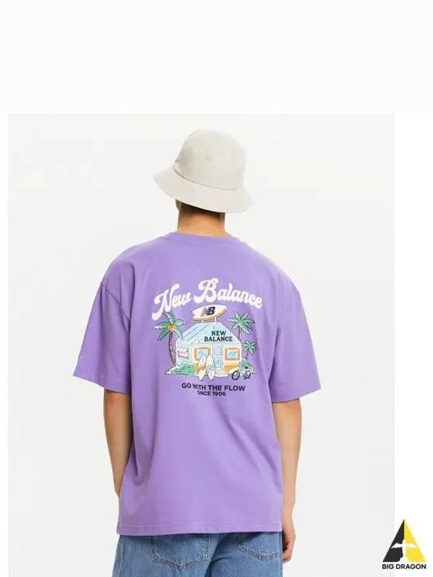 NBNEE21623 UNI NB Boy Board Shop Short Sleeve T Shirt PURPLE - NEW BALANCE - BALAAN 1