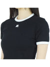 Bumpy Contrast Re-Edition Short Sleeve T-Shirt Black - COURREGES - BALAAN 8