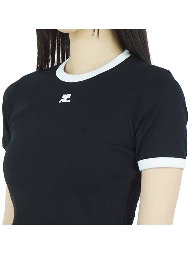 Bumpy Contrast Re-Edition Short Sleeve T-Shirt Black - COURREGES - BALAAN 8