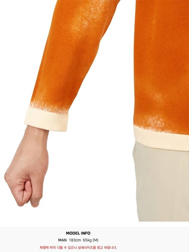 Hand Sprayed Airbrush Treatment Badge Crewneck Knit Top Orange - STONE ISLAND - BALAAN 10