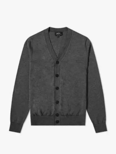 Samuel V-Neck Wool Cardigan Dark Grey - A.P.C. - BALAAN 2