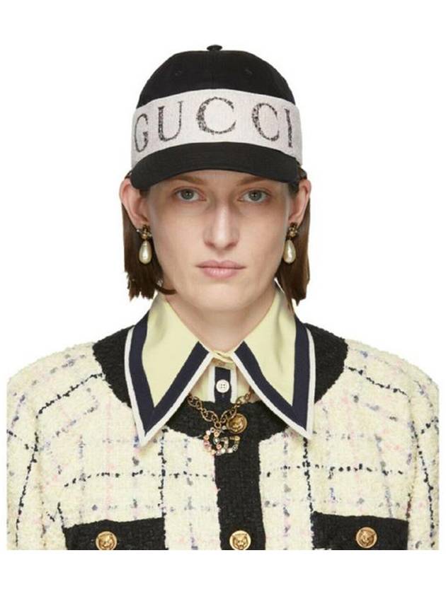 Lettering Banding Logo Ball Cap Black - GUCCI - BALAAN 9