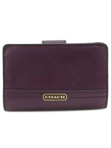 Purple leather half wallet - COACH - BALAAN 1