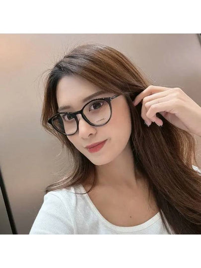 Eyewear Logo Temple Oval Glasses Black - CHANEL - BALAAN 2