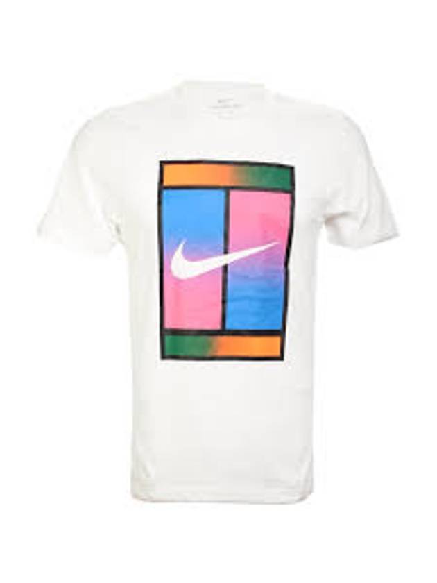 Men's Heritage Court Dri Fit Tennis Short Sleeves T-Shirt White - NIKE - BALAAN 1