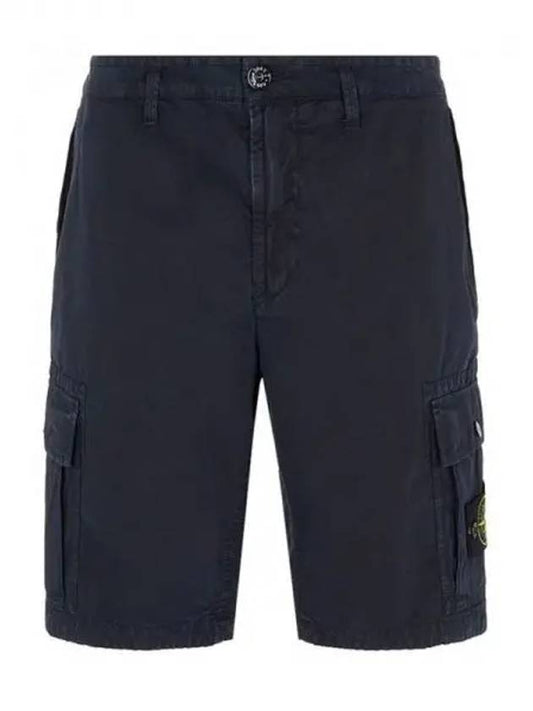 Men's Wappen Patch Pocket Bermuda Cargo Shorts Navy - STONE ISLAND - BALAAN 2