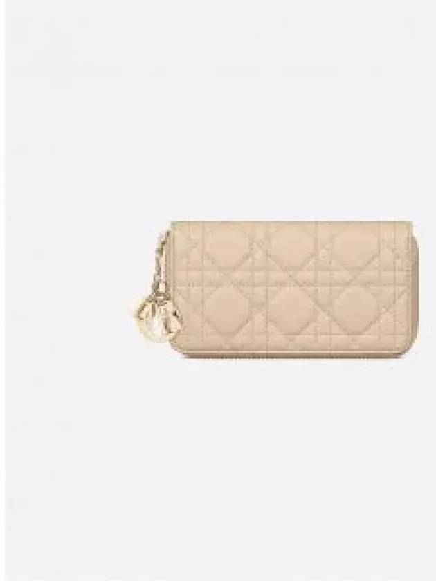 Lady Medium Zipper Wallet Powder Beige S6024ONMJ 51U 1337521 - DIOR - BALAAN 1