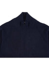 Lens Wappen Lambswool Zip-Up Cardigan Navy - CP COMPANY - BALAAN 4