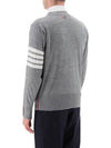 Men's Sustainable Classic Diagonal Wool Cardigan Pale Grey - THOM BROWNE - BALAAN 4