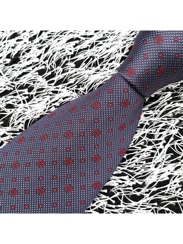 GG Dot Pattern Silk Tie Navy - GUCCI - BALAAN 5