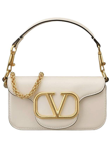 Rocco Small Calfskin Shoulder Bag Ivory - VALENTINO - BALAAN 1