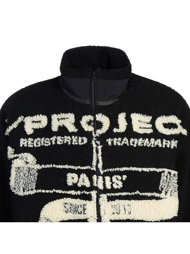 Y Project Men's Fleece Zipup Jacket JACK103S25 BLACK OFF WHITE - Y/PROJECT - BALAAN 4