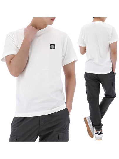 Logo Patch Short Sleeve T-Shirt White - STONE ISLAND - BALAAN 2