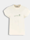 Slogan Logo Short Sleeve T-Shirt Ivory - MSGM - BALAAN 2